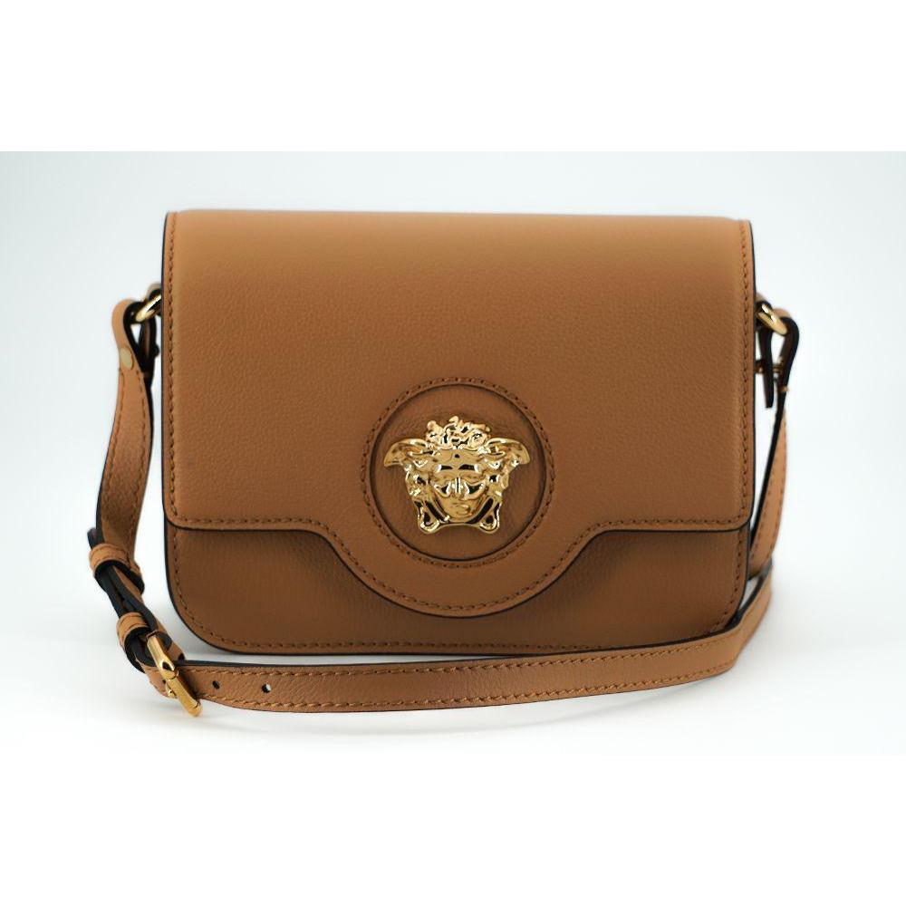 Versace Brown Calf Leather Shoulder Bag