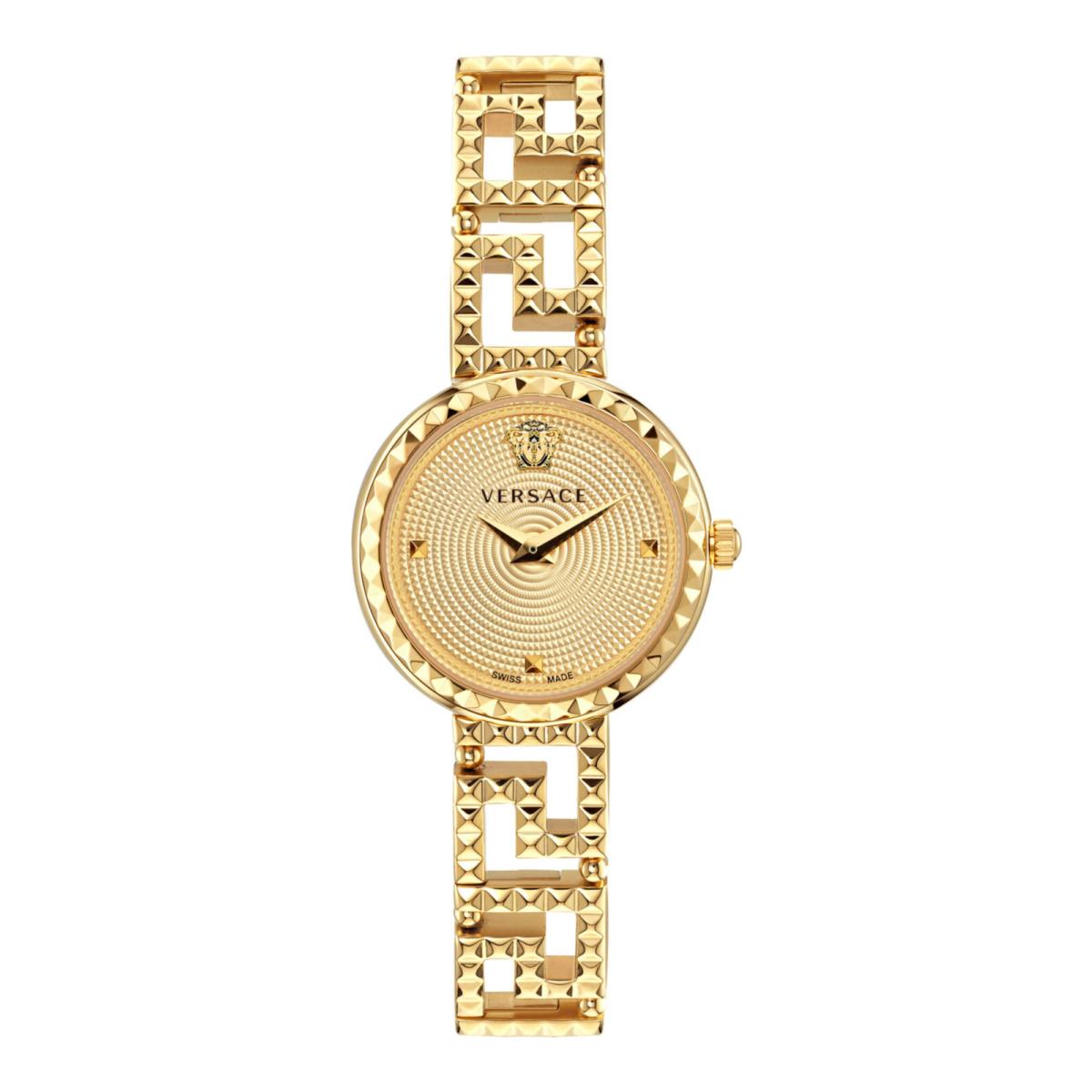 Versace Womens Greca Goddess Gold 28mm Bracelet Fashion Watch