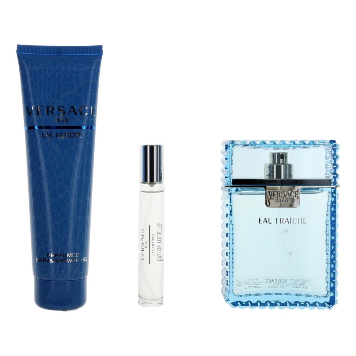 Versace Man Eau Fraiche By Versace 3 Piece Gift Set For Men