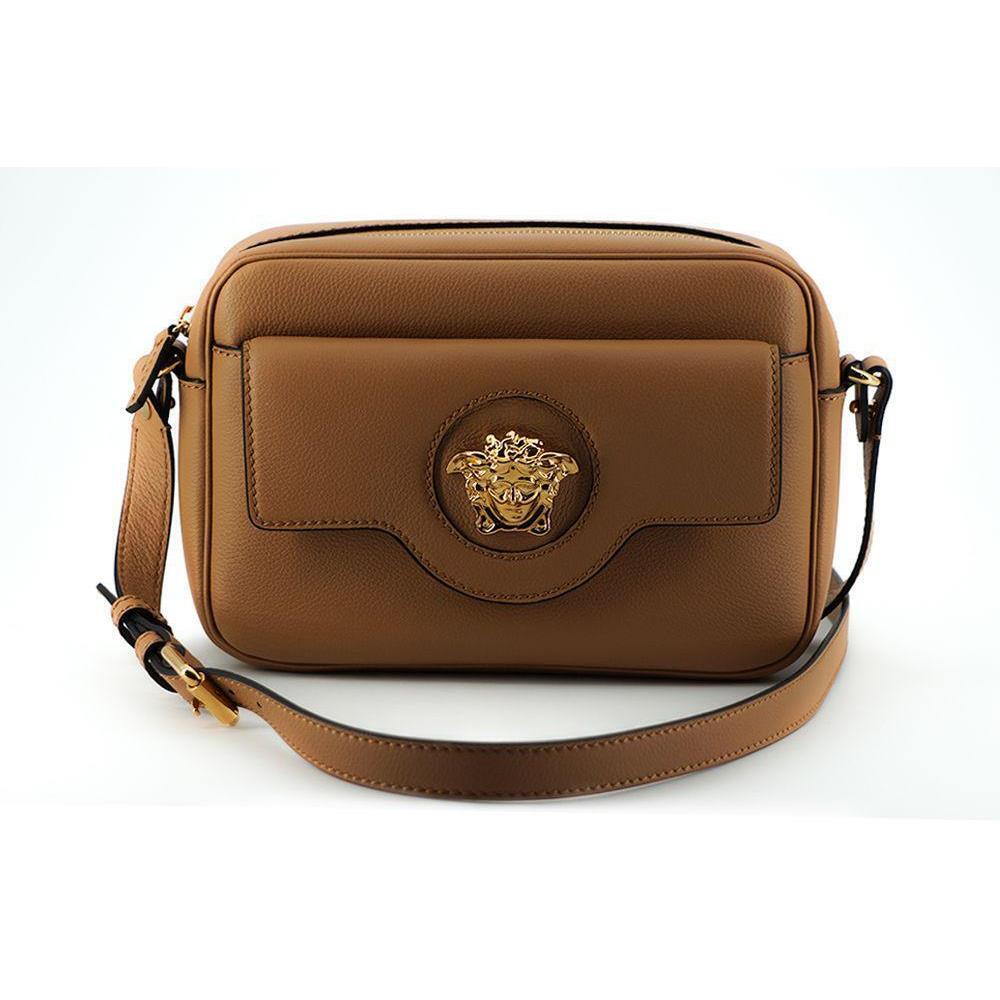 Versace Brown Calf Leather Camera Shoulder Bag