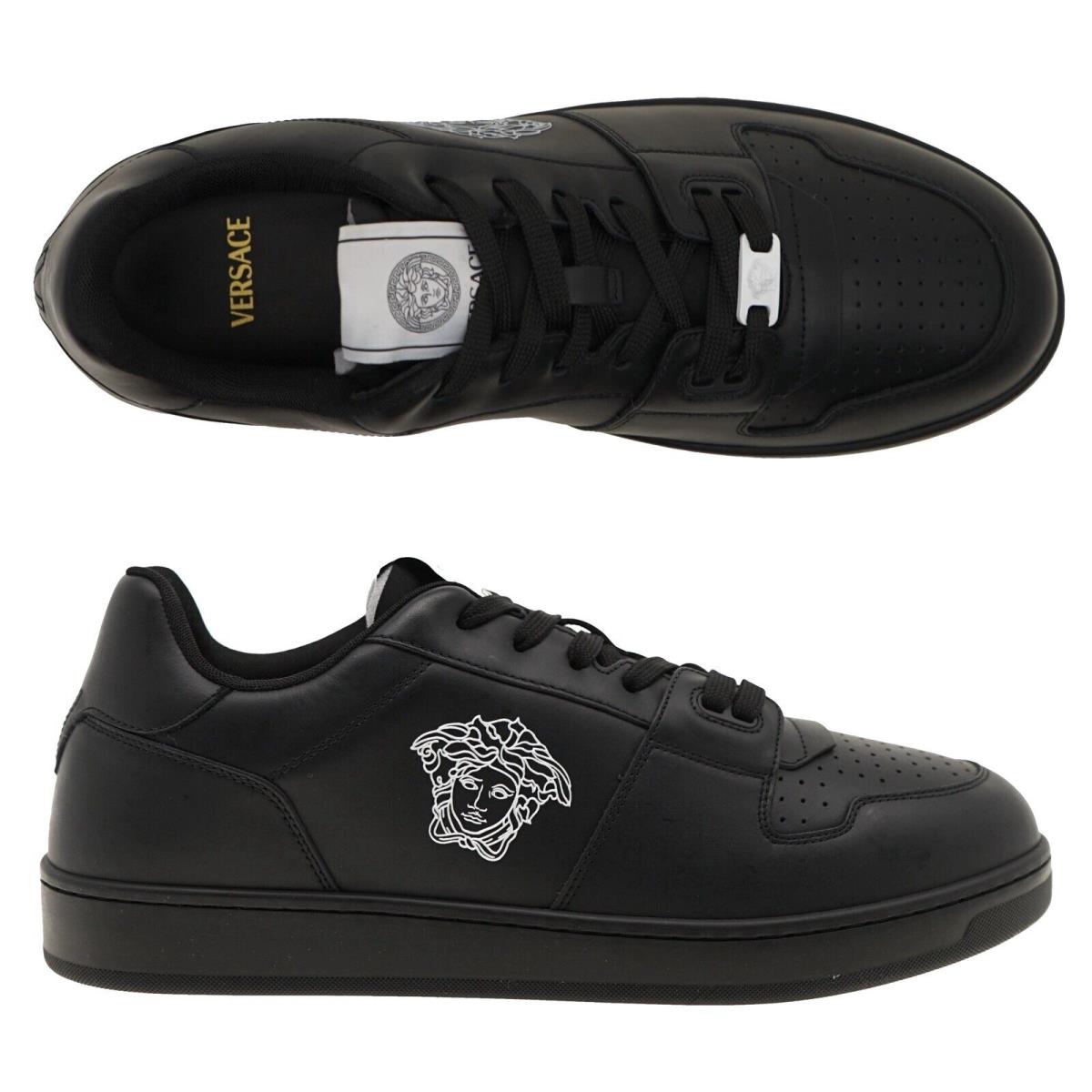 Versace Medusa Men Sneakers Black Leather Size 44 / 11 US