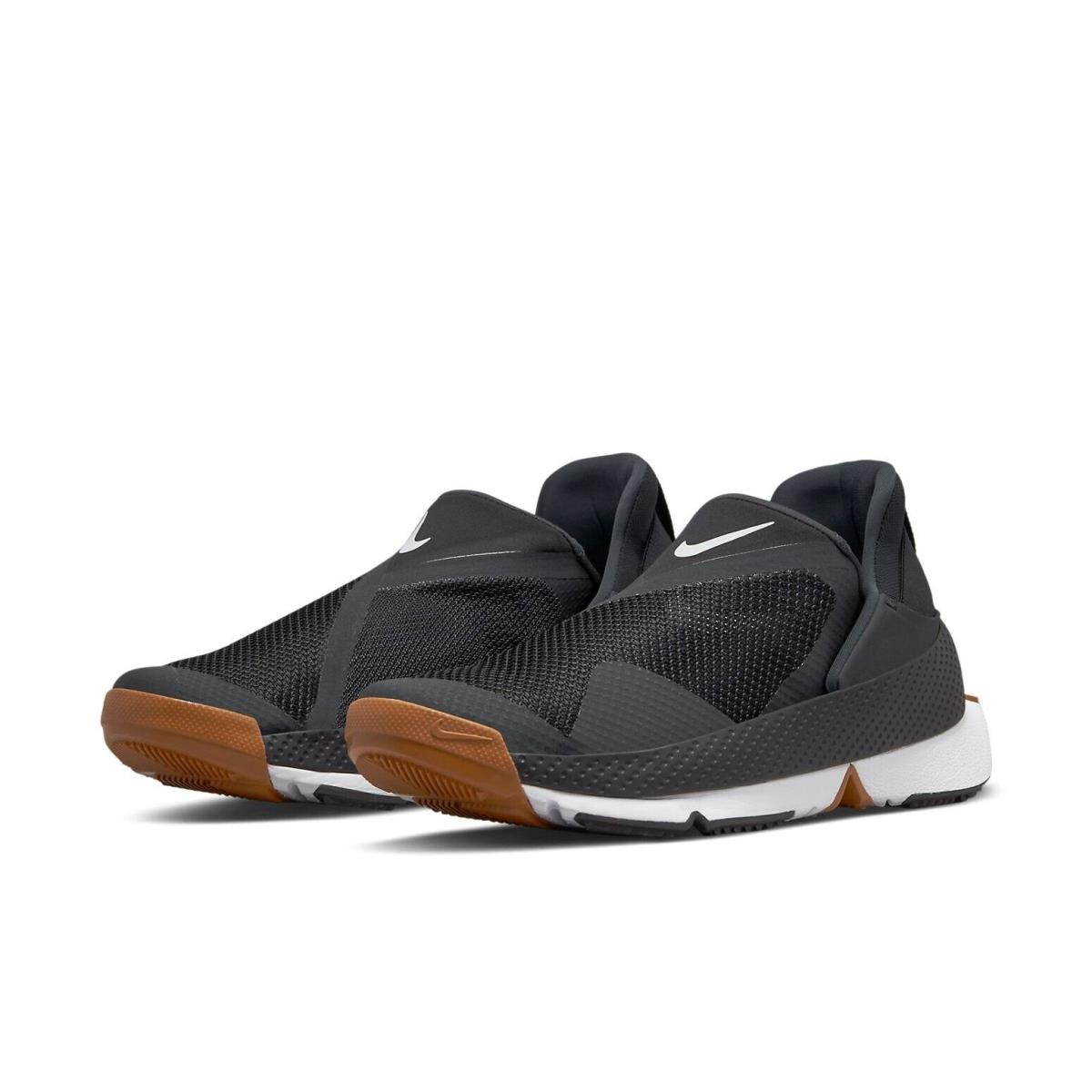 Nike Go Flyease Women`s Black/white/gum Slip On Running Shoes Sneakers Size 7 - Black