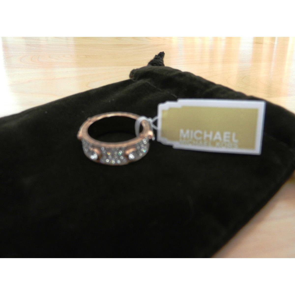 Michael Kors Astor Stud Pave Ring in Rose Gold Tone