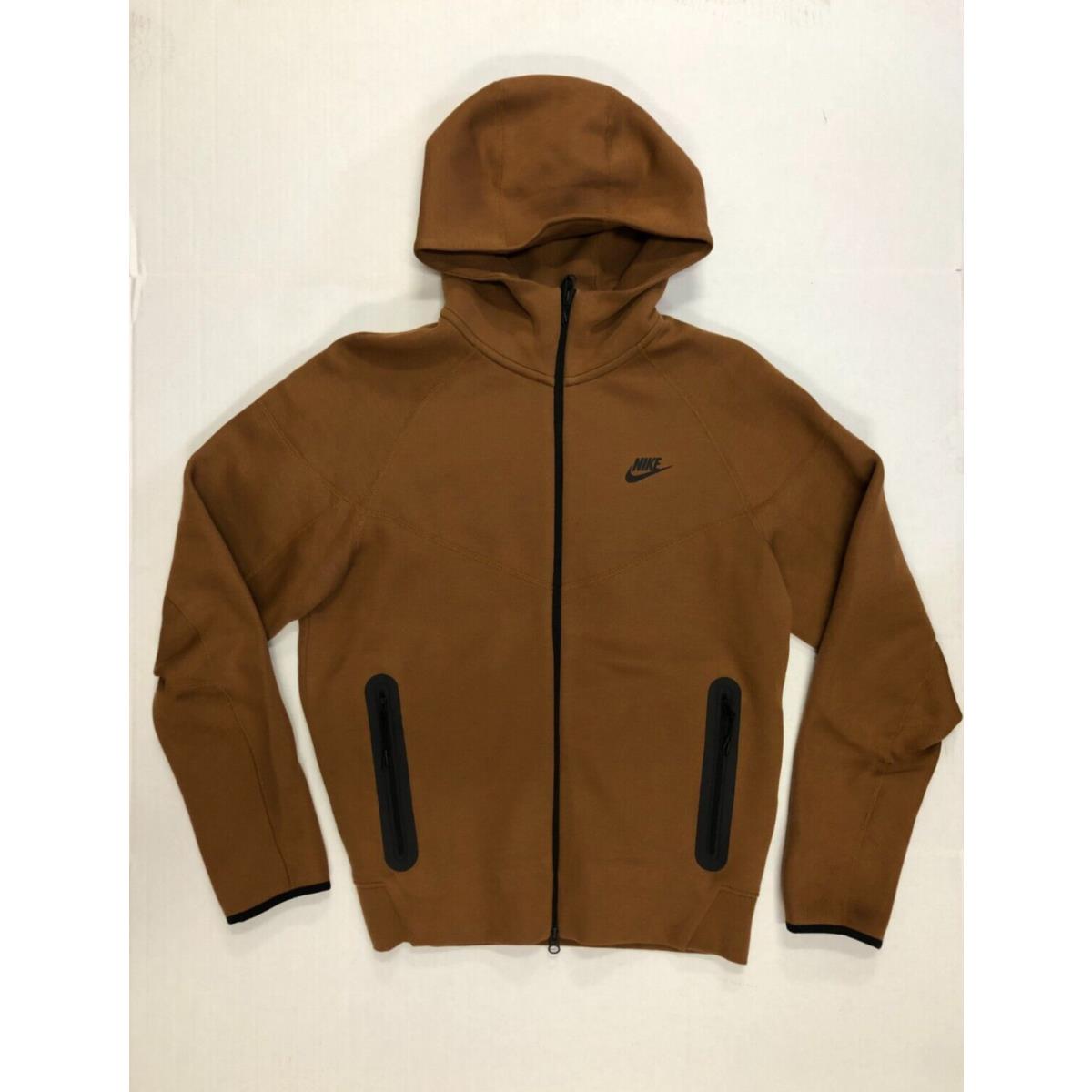 Nike Sportswear Tech Fleece Full-zip Hoodie Brown FB7921-281 Size Large