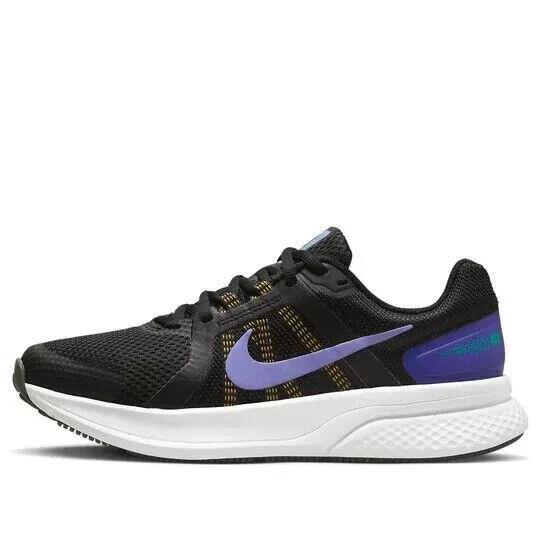 Women Nike Run Swift 2 Running Shoes Sneakers Black White Purple Size 8.5 - Black