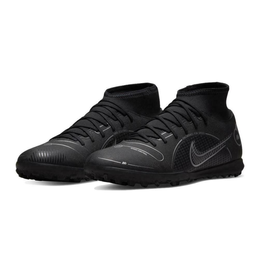 Nike Mercurial Superfly 8 Club Slipon Trainer Men Shoes Black/silver Size 13 - BLACK / SILVER