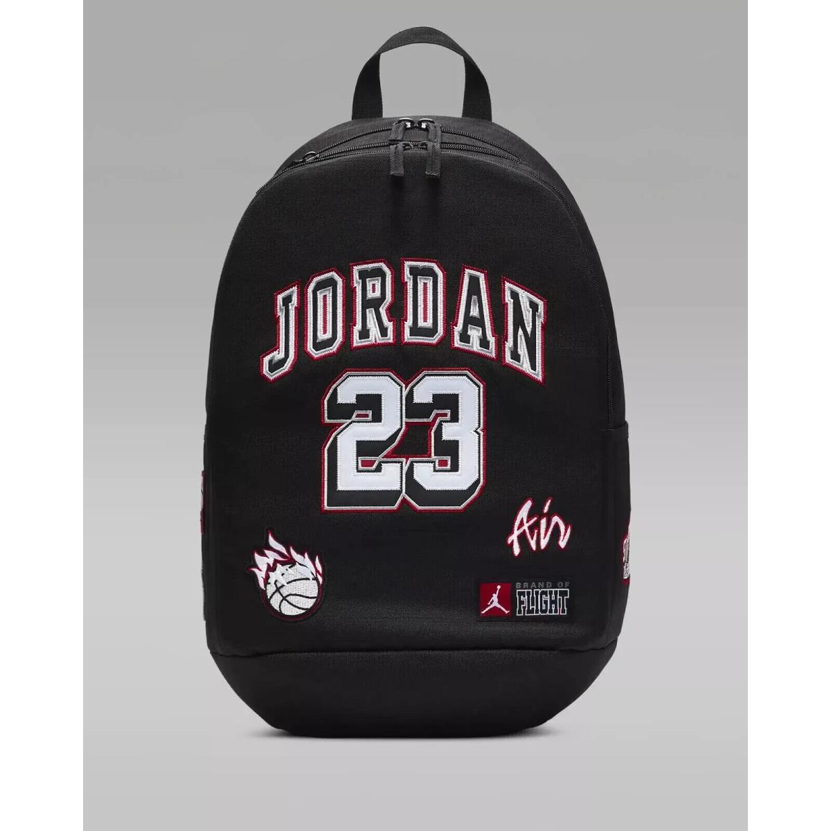 Nike Air Jordan 27L Patch Backpack Unisex Bag Black White Red 9A0846 KR5