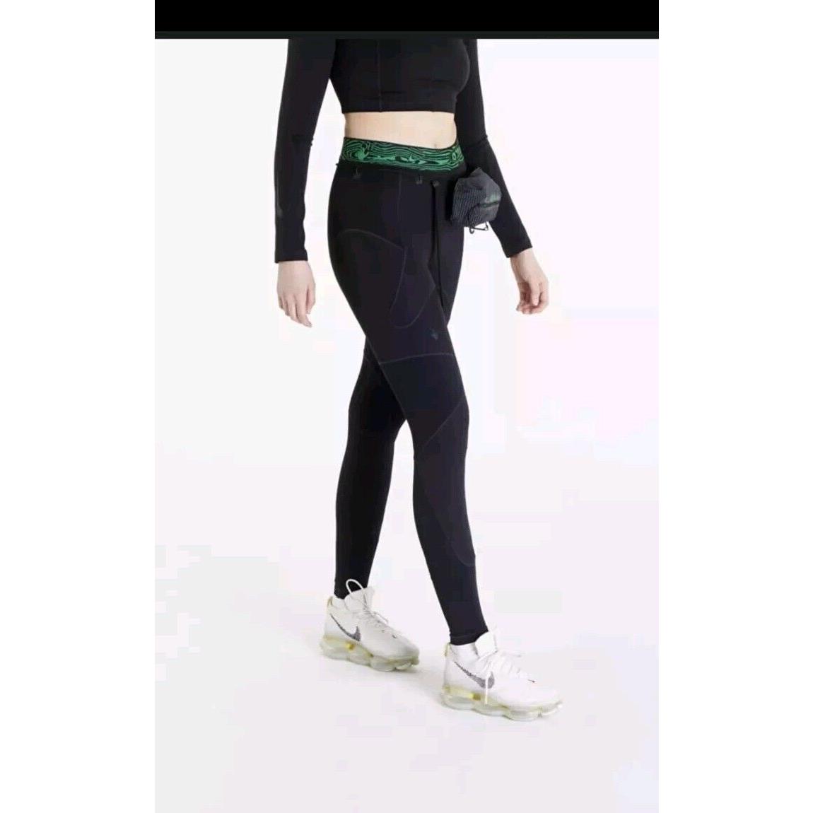 Nike X Off White Mc Tight Black Long Leggings W/ Waist Bag Women Sz S DV5552-010
