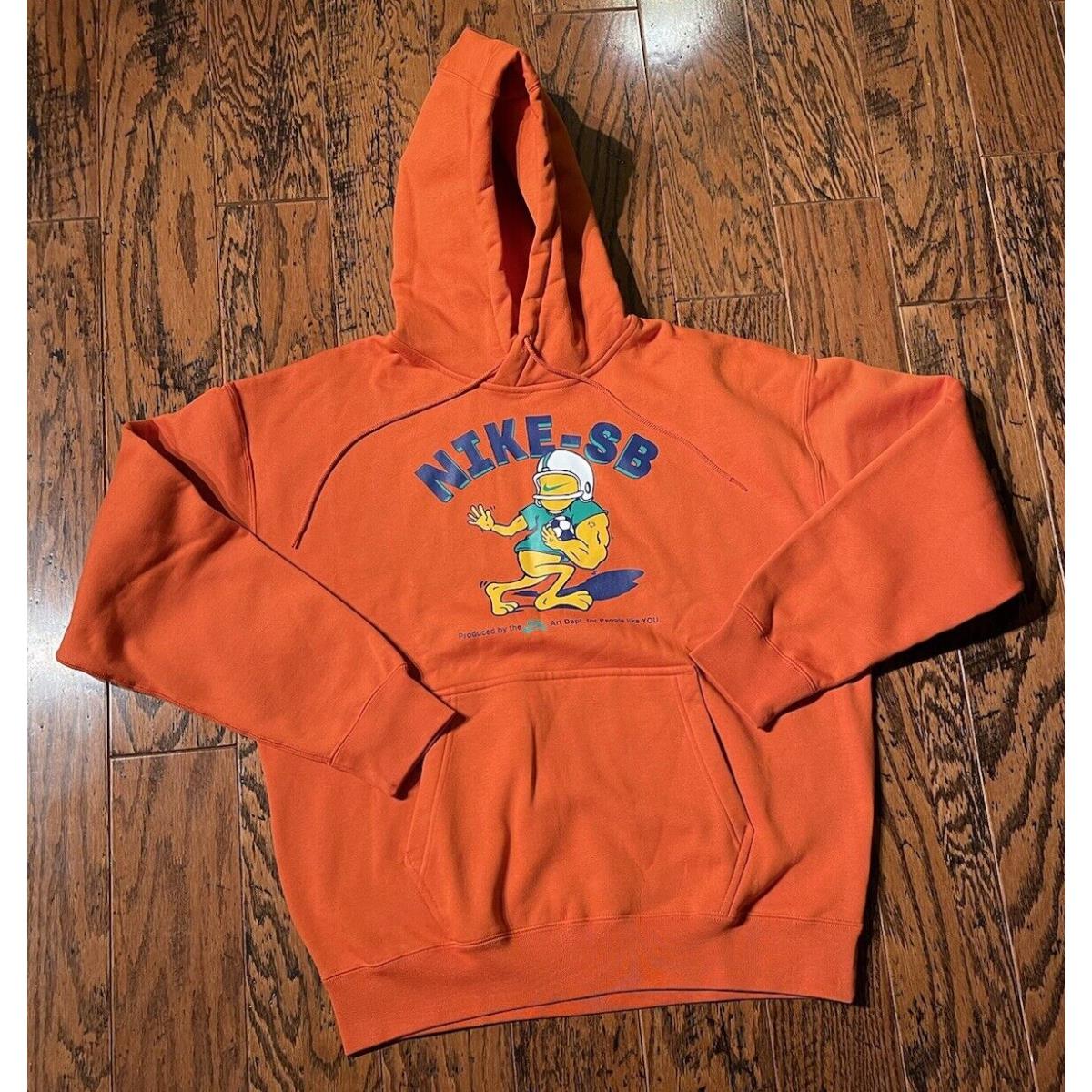 Nike SB FQ2196-893 Skate Hoodie Fleece Orange Pullover Size Large