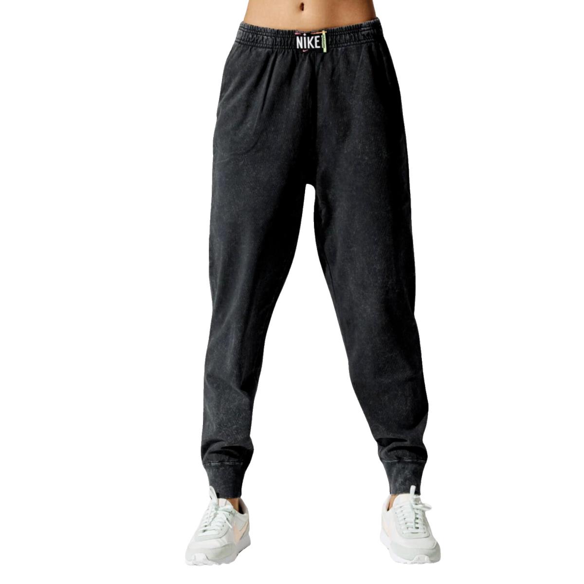 Nike Women`s Sportswear High Rise Wash Jogger Pants L Large Standard Fit Black