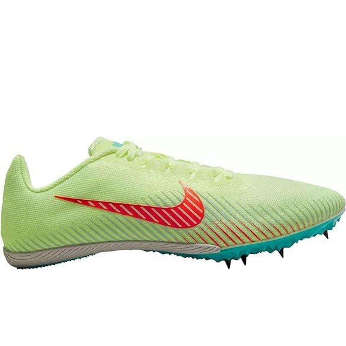 Nike Zoom Rival M 9 Unisex- Size 12 -track and Field Shoes- AH1020-700 - Barely Volt/Dynamic Turquoise/Photon Dust/Hyper Orange