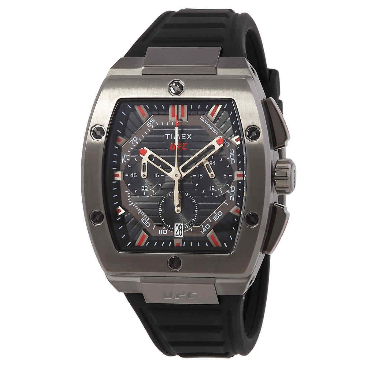 Timex Ufc Animal Chronograph Quartz Black Dial Men`s Watch TW2V87400JR