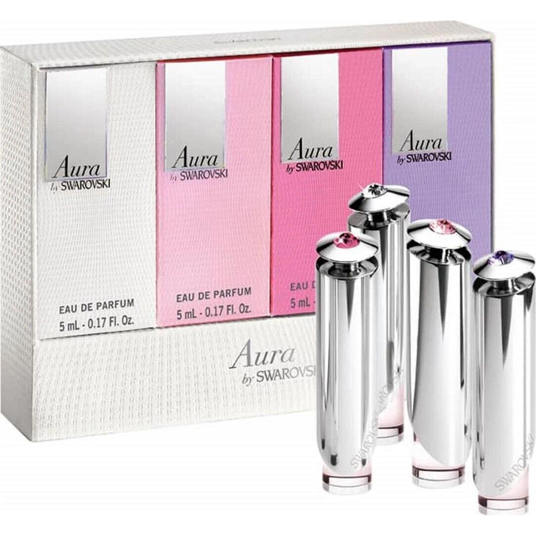 Swarovski Aura For Women Perfume 4 Pcs Miniature Collectiable Gift Set