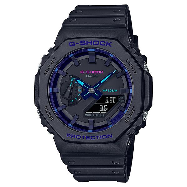 Casio G-shock Carbon Core Guard Black/ Blue Violet Accent Watch GA-2100VB-1A