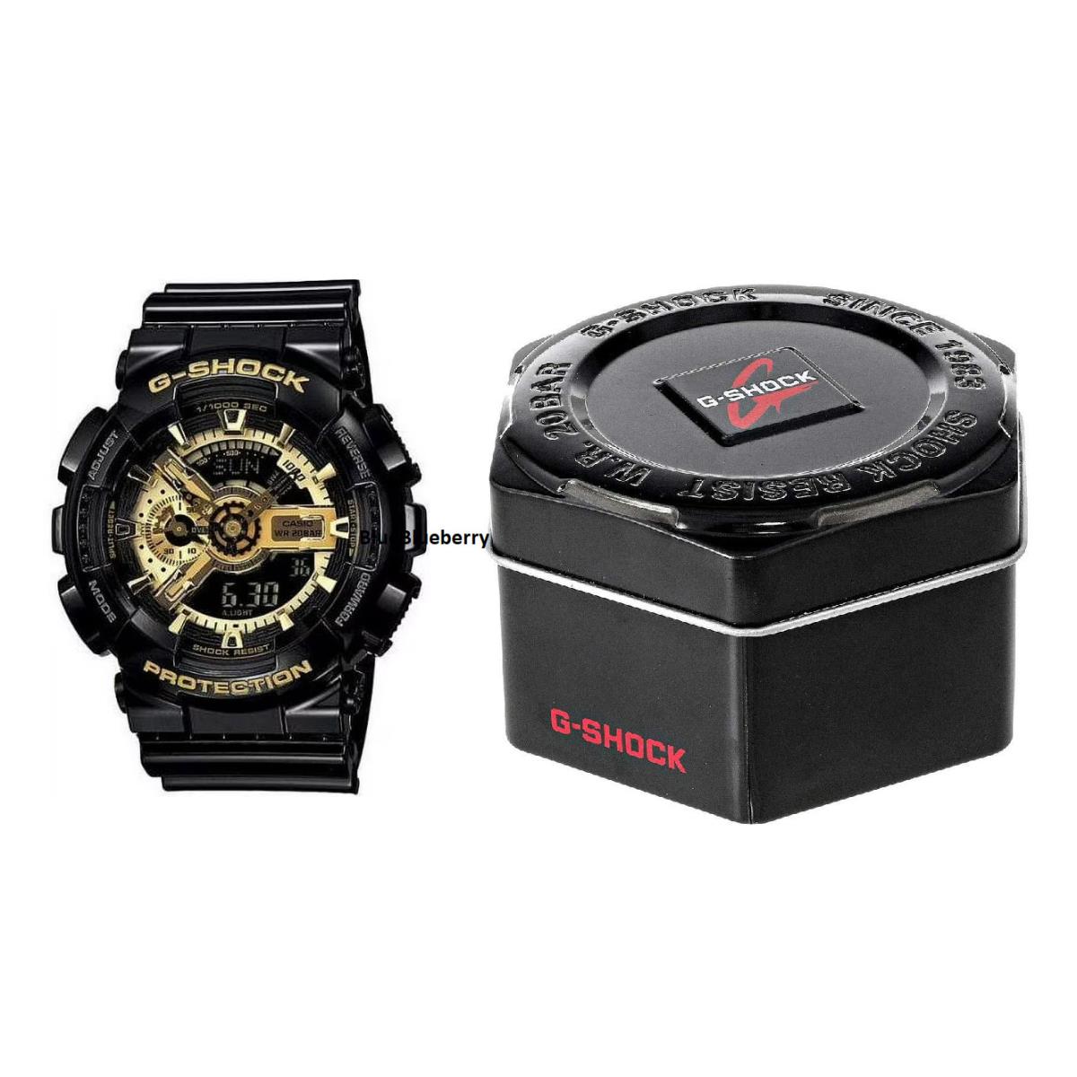 Casio G Shock Analog-digital Dial Black Gold Resin Strip Men`s Watch GA-110GB-1A