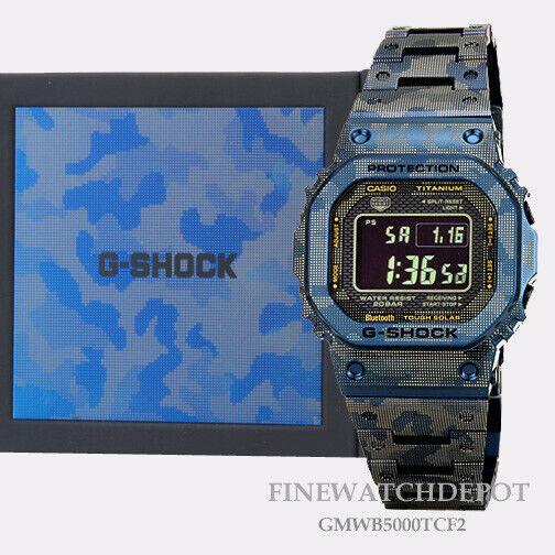 G-shock Blue Camouflage Titanium Material Square Watch GMWB500TCF-2CR