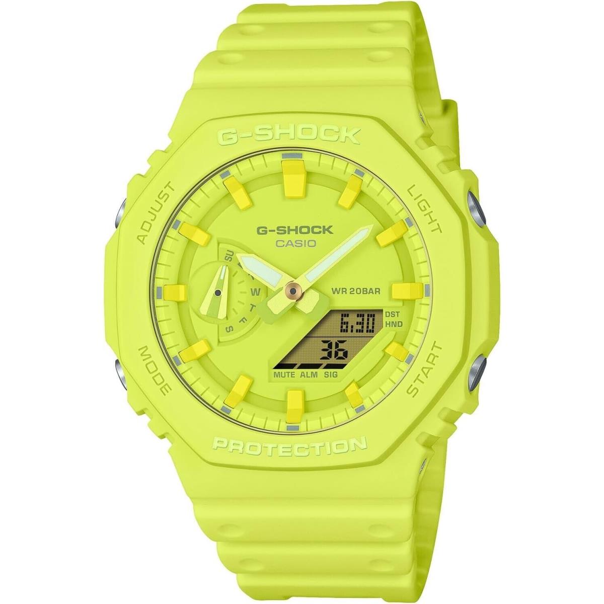 Casio Men`s G-shock Yellow Watch GA-2100-9A9CR 45mm