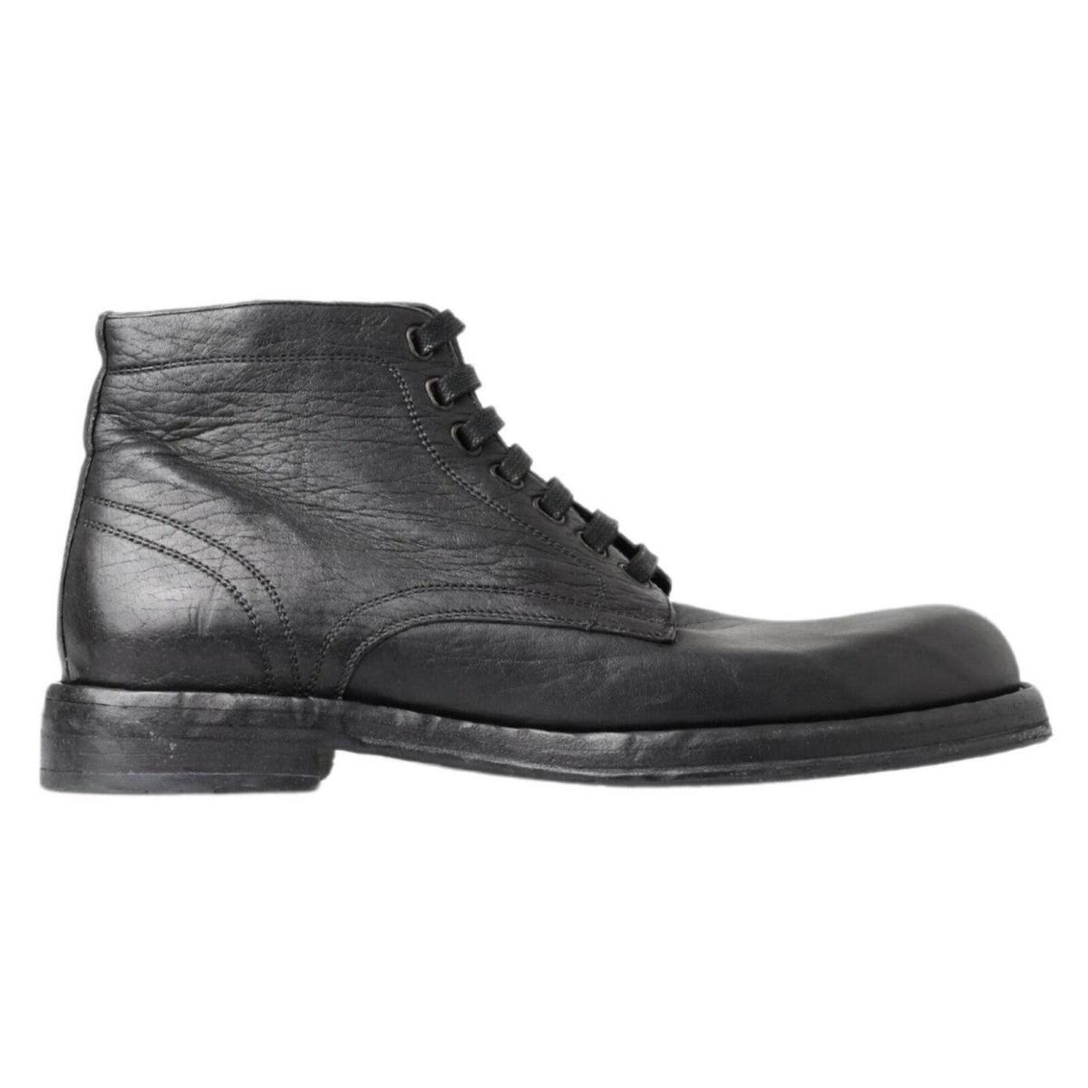 Dolce Gabbana Black Horse Leather Perugino Boots