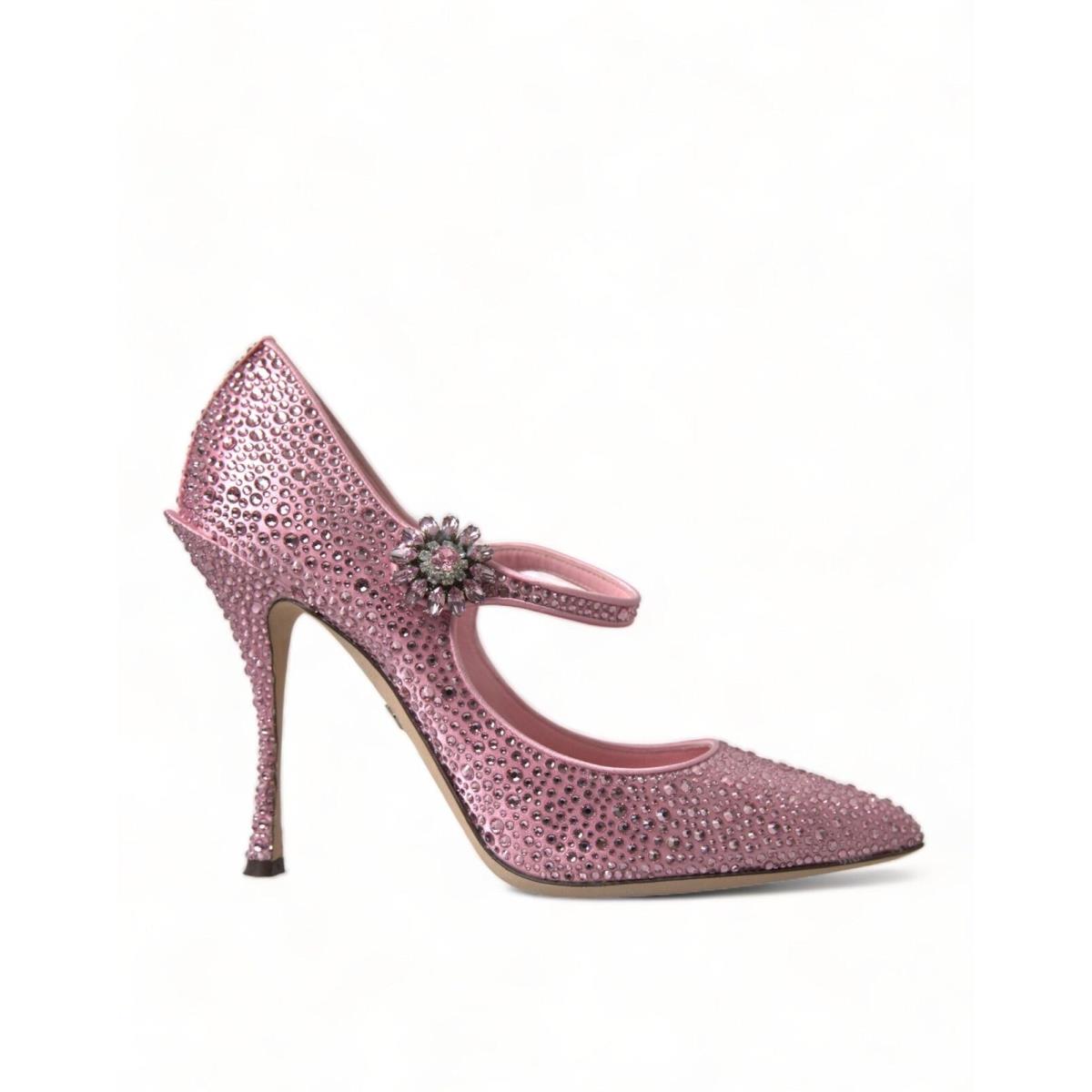 Dolce Gabbana Pink Strass Crystal Heels Pumps Shoes