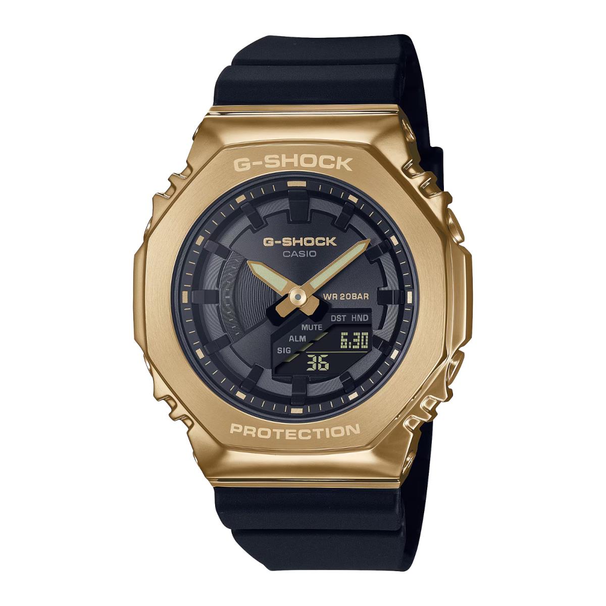 Casio Women`s Gold Tone Black Resin Band World Time Watch 40MM GM-S2100GB-1ACR