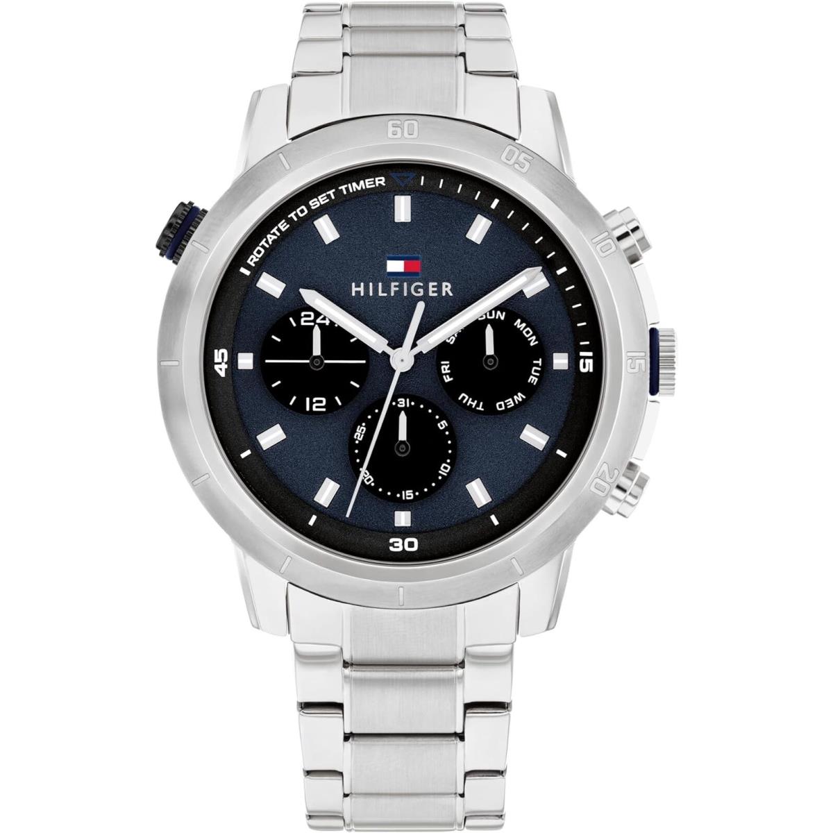 Tommy Hilfiger 1792104 Men`s Sport Lux Multifunction Blue Dial Watch 44mm