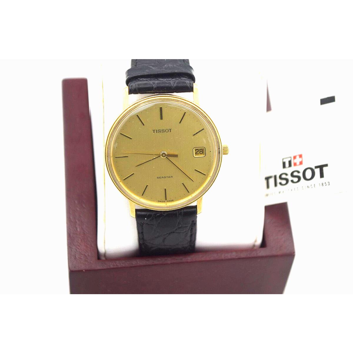 14K Tissot Men`s Seastar Quartz Date Champagne Dial T71242521 BTS1161