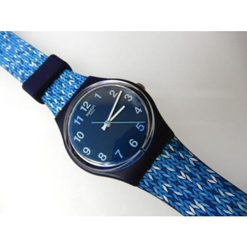 Trico`blue Multi-blue Knit Pattern Swatch with Silicone Strap Nib-rare