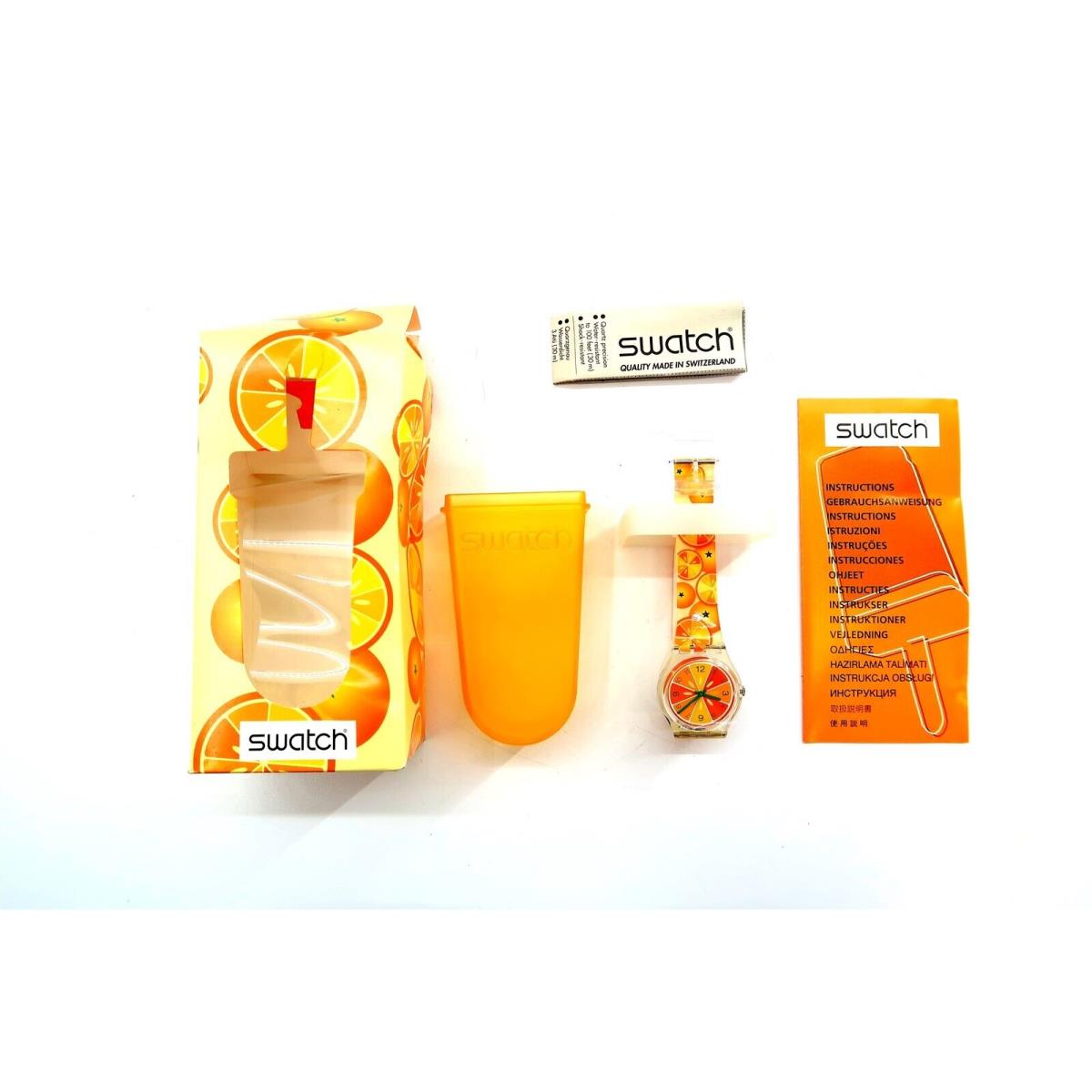 Swatch Watch SO Fresh GE102 Orange Nos Special Edition Box Set 2003