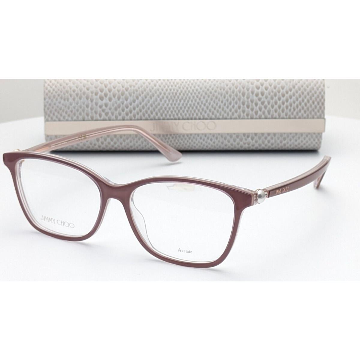 Jimmy Choo JC377 Y9A Pearled Rectangle Womens Eyeglasses 53mm