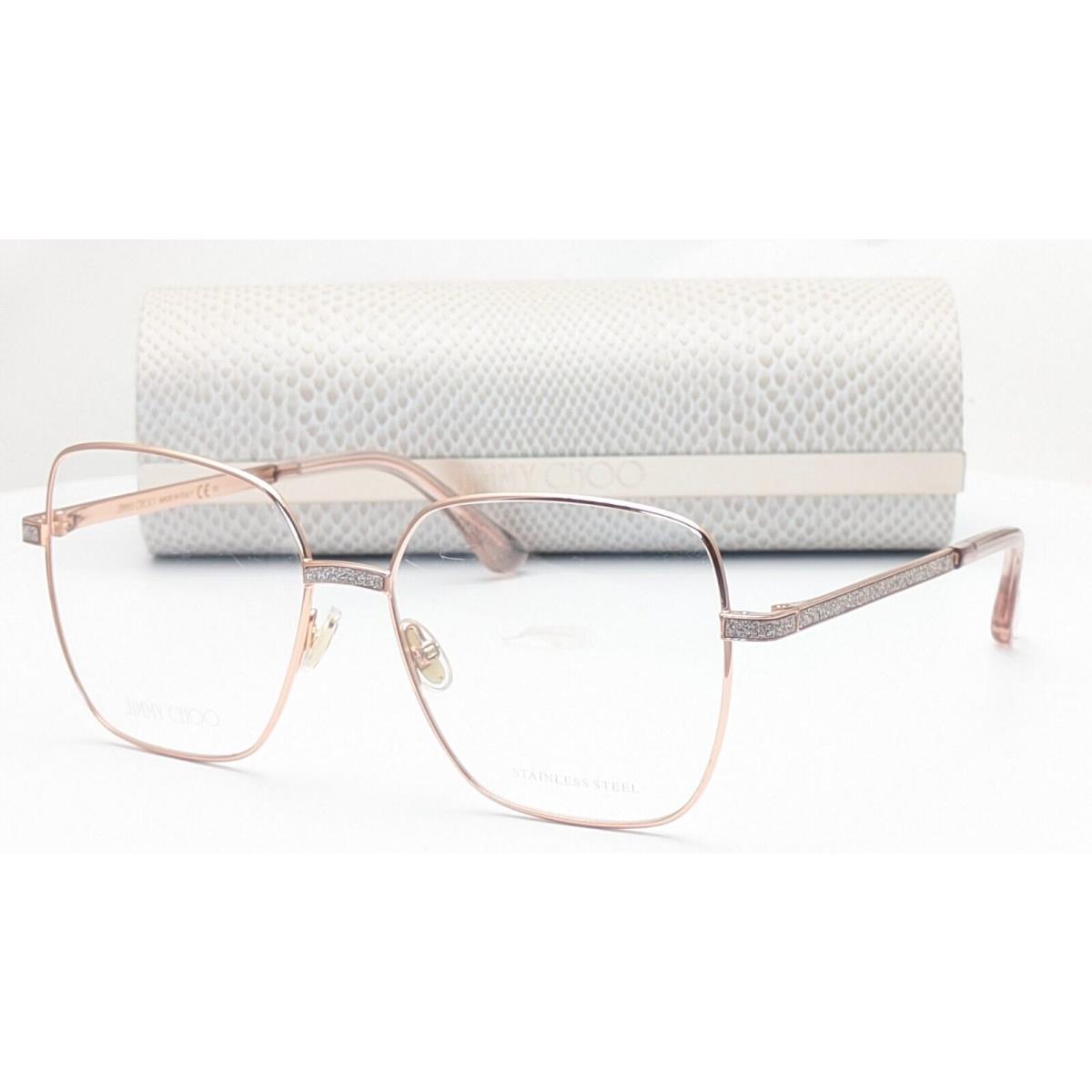 Jimmy Choo JC354 Ddb Gold Copper Rectangle Womens Eyeglasses 56mm