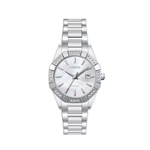 Citizen Women`s Watch EW2650-51D Eco Drive Diamond Mother of Pearl Dial Silver