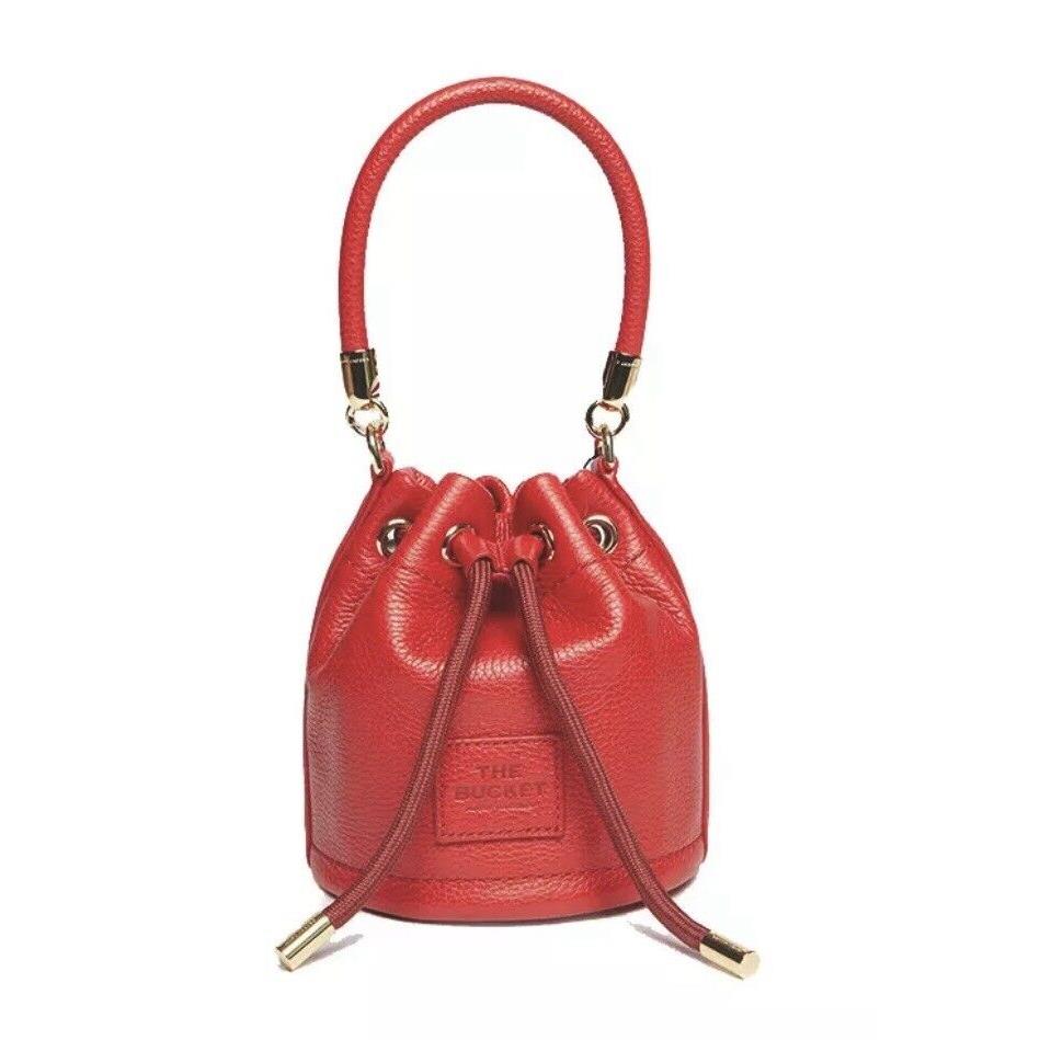 Marc Jacobs The Micro Bucket Bag True Red Leather Bucket Crossbody Purse