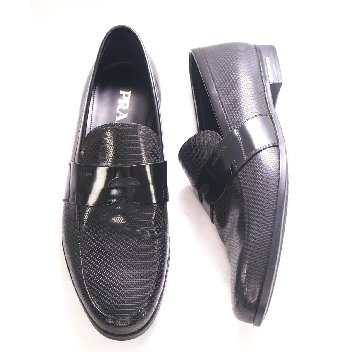 100 Prada - Black Patent Leather Logo Laser Detailed Loafers - 9 US 10 Prada