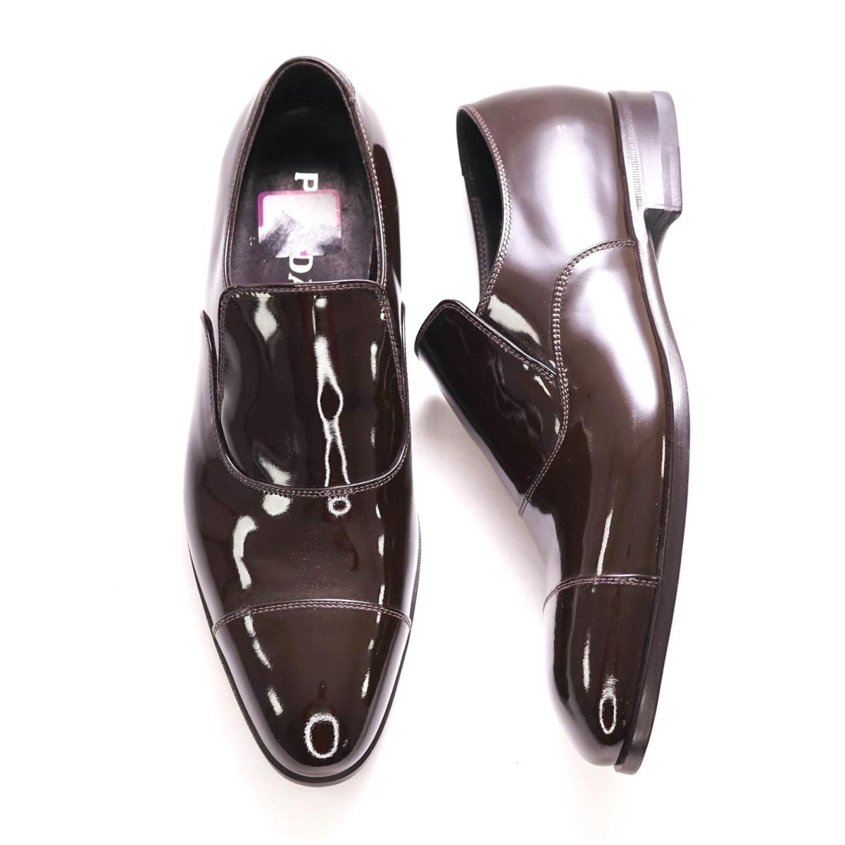 Prada - Brown Patent Leather Cap-toe Loafers - 7.5 US 6.5 Prada