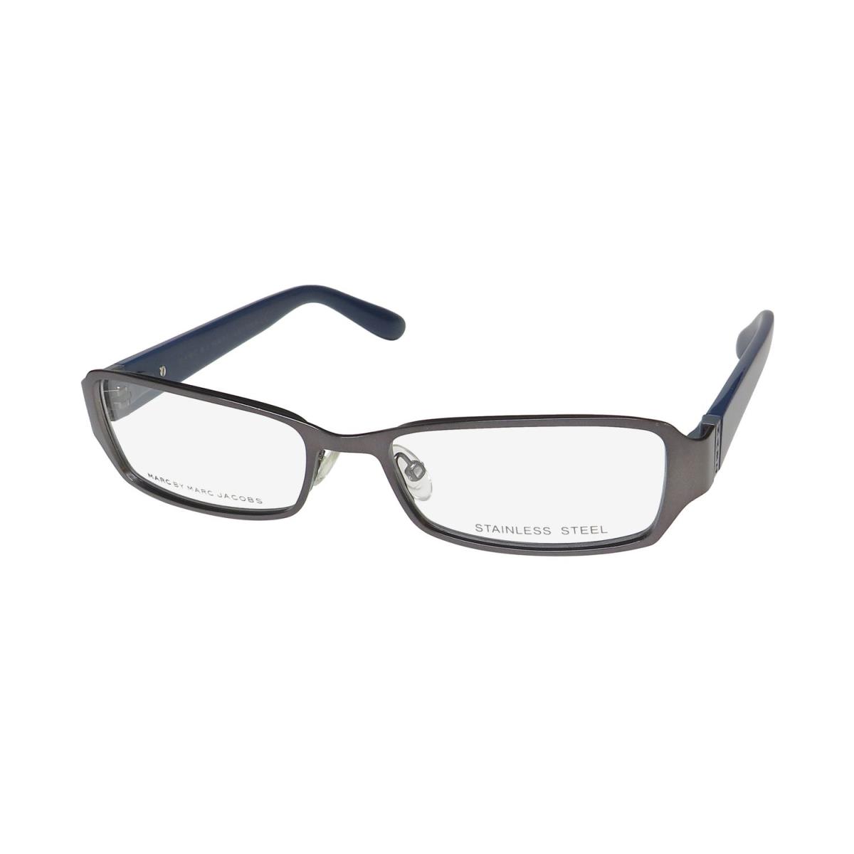 Marc Jacobs 539 Eyeglass Frame/glasses Adjustable Nosepads Designer Eyewear Rare Gunmetal / Blue