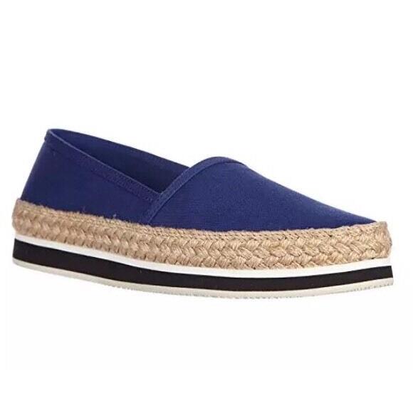 Prada Gabardine Women`s Blue Slip On Espadrille Flats N4956 Size 41 Eur / 11 US