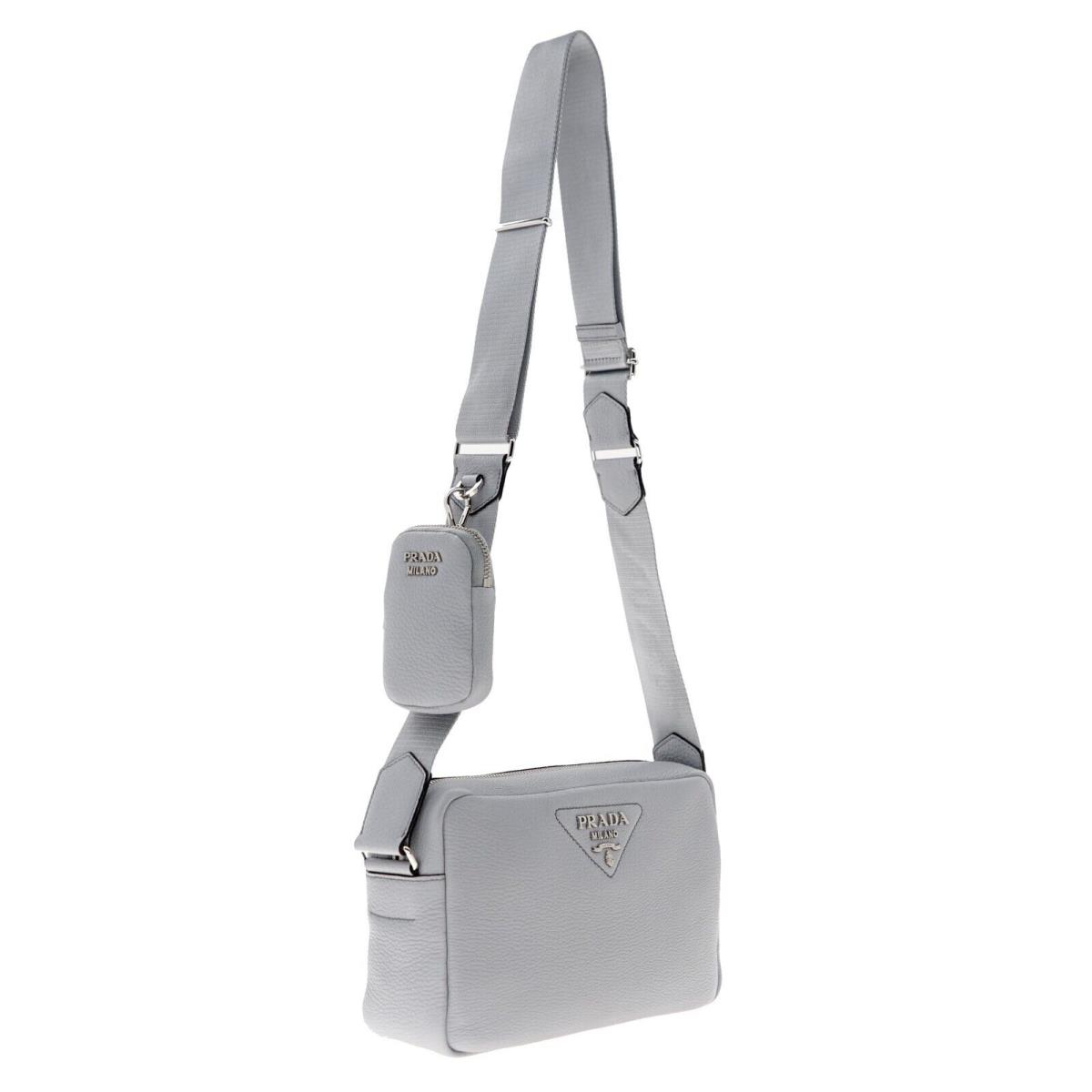 Prada Crossbody Camera Bag Light Blue Leather 1BH182