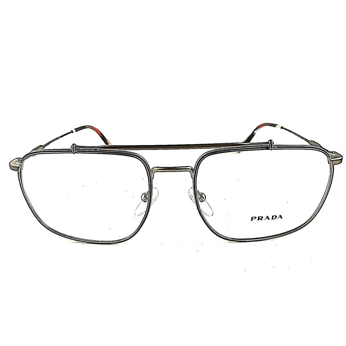 Prada Vpr 5U6 VIX-1O1 55mm Matte Silver Men`s Eyeglasses Frame 5 6