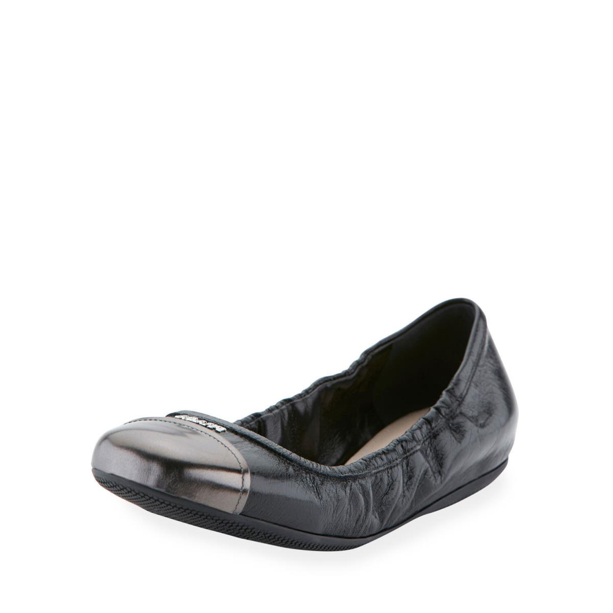 Prada Cap Toe Logo Ballet Ballerina Flats Black 36 / 6 US