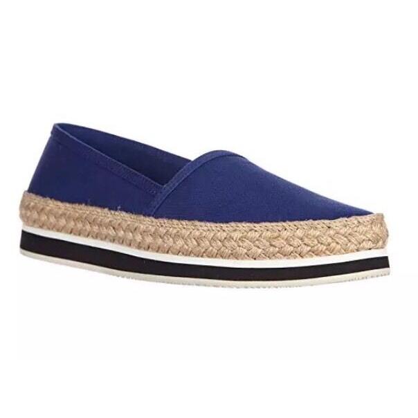 Prada Women`s Slip On Blue Gabardine Espadrille Flats N4962 Size 8.5 US / 38.5