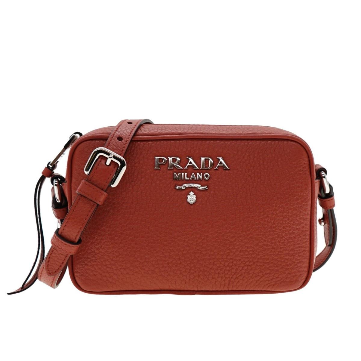 Prada Crossbody Camera Bag Red Leather 1BH096