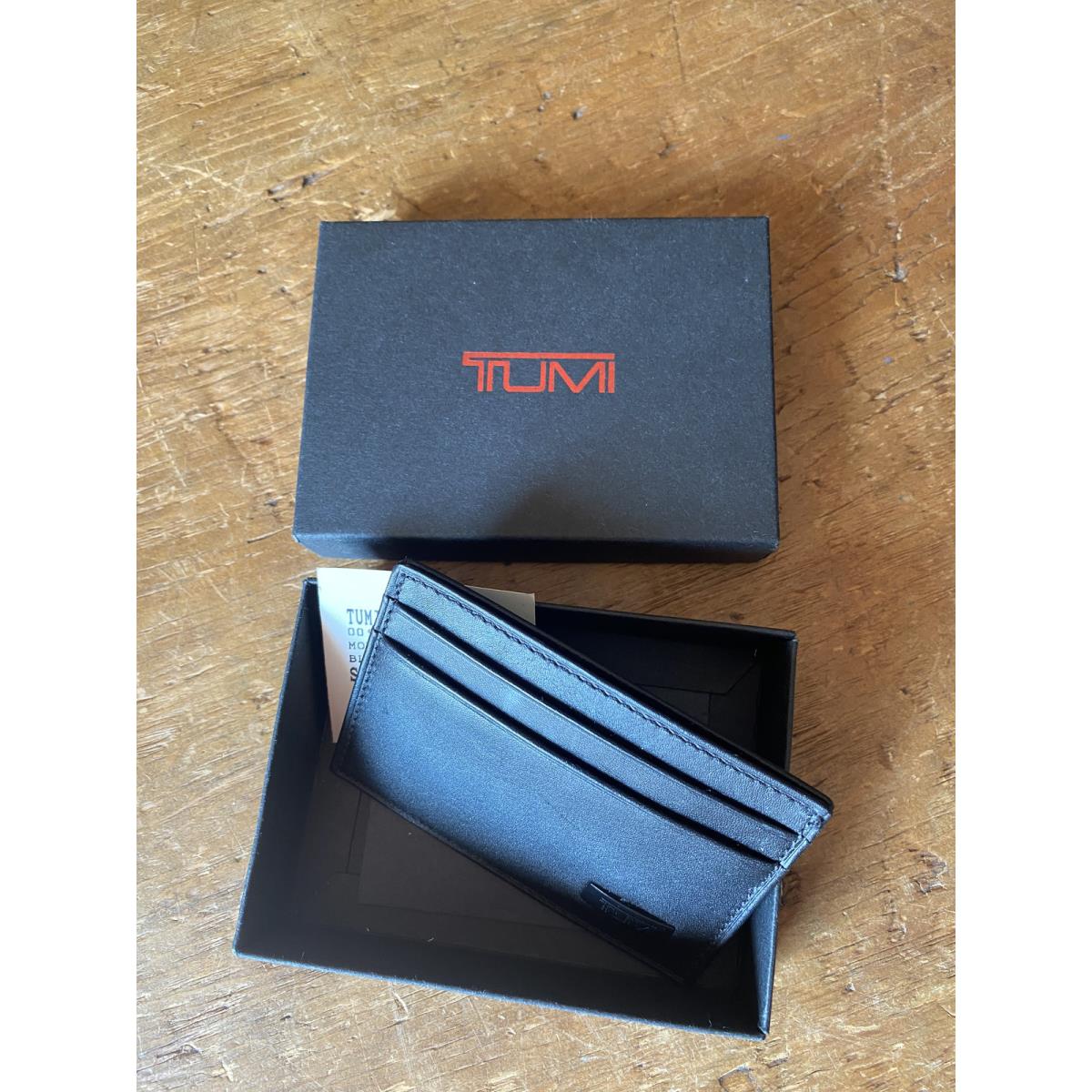 Tumi Money Clip Card-black Leather