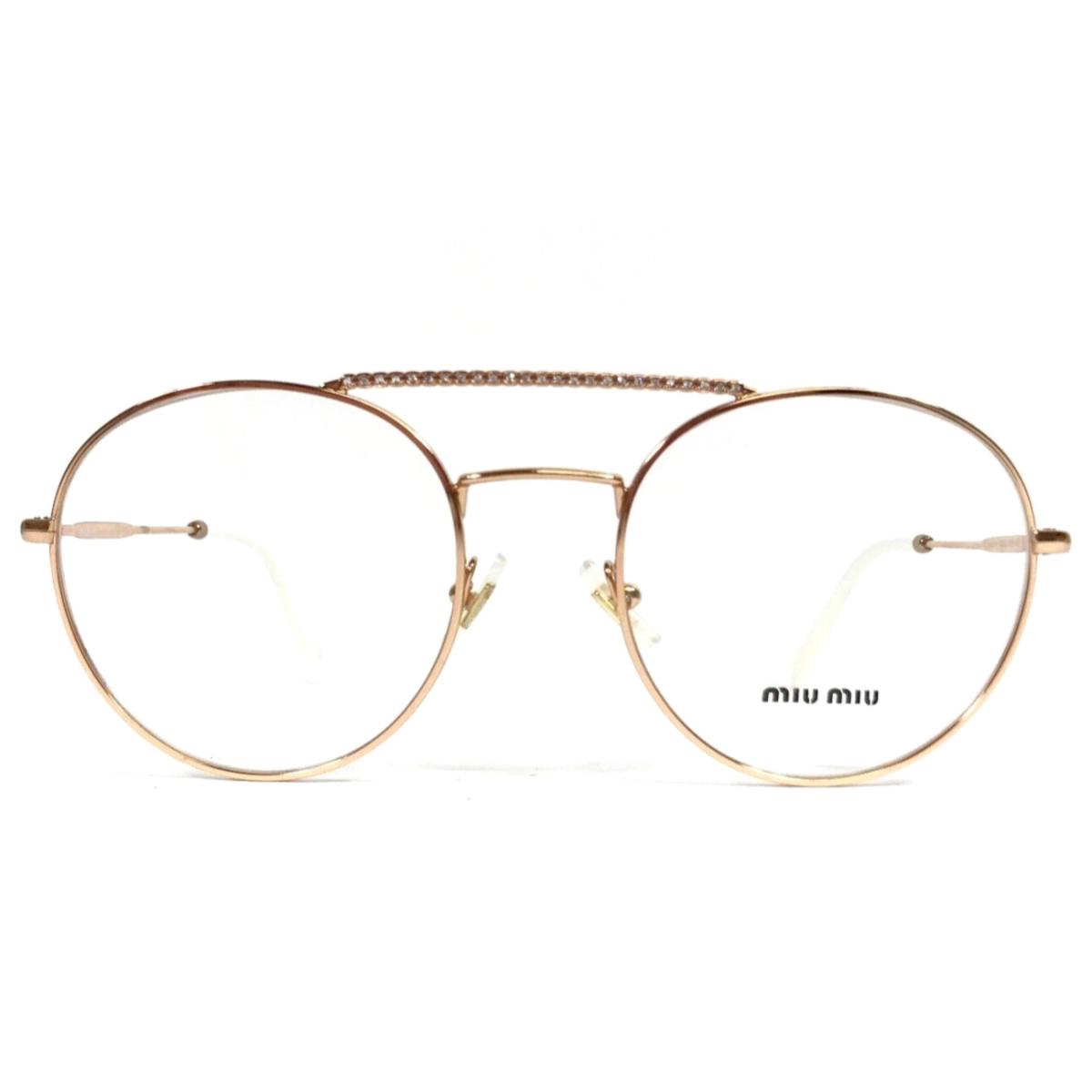 Miu Miu Eyeglasses Frames VMU51R SVF-1O1 Rose Gold Aviator Crystals 52-20-140