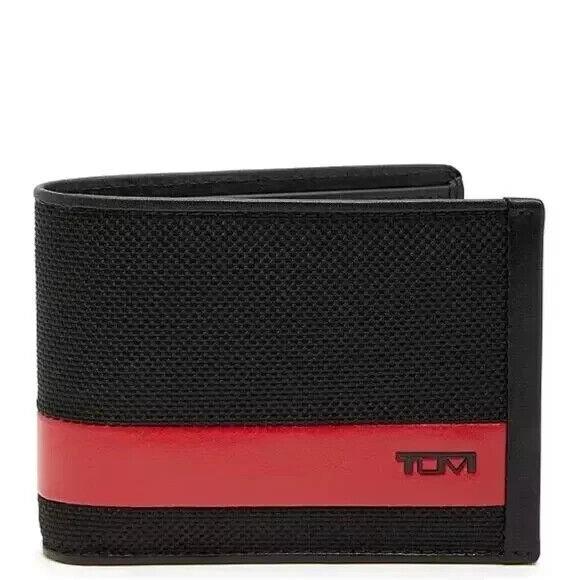 Tumi Alpha Slg Double Billfold Rfid Wallet Black/red 01192233DRD2-NWT