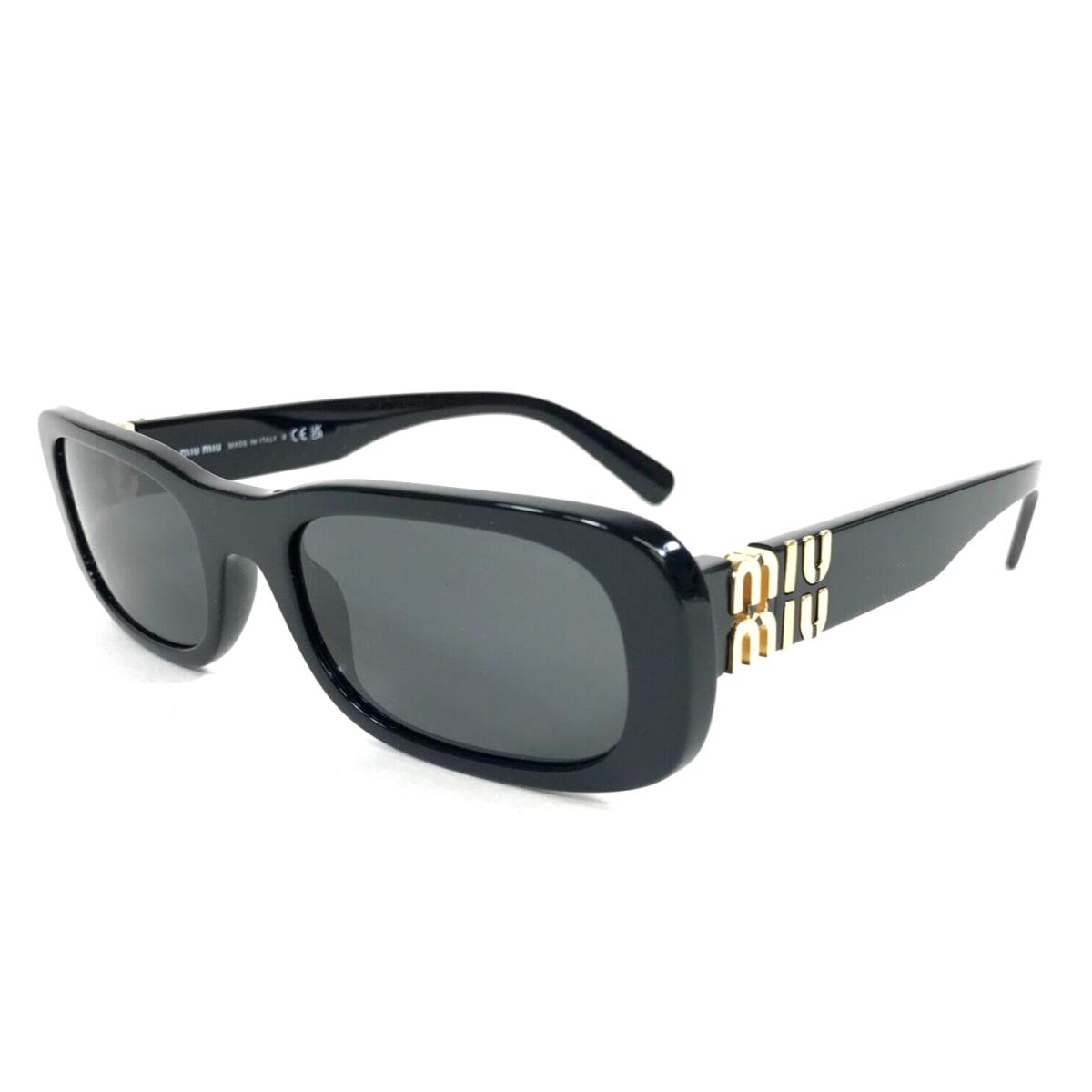 Miu Miu Sunglasses SMU08Z 1AB-5S0 Polished Black Rectangle with Dark Grey Lenses