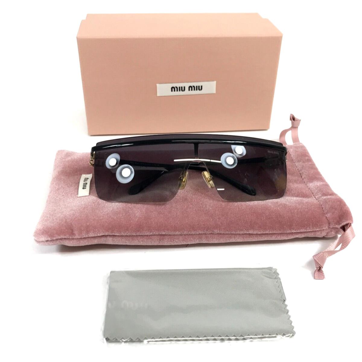 Miu Miu Sunglasses SMU50Z 1AB-5D1 Polished Black Frames with Gray Gradient Lens