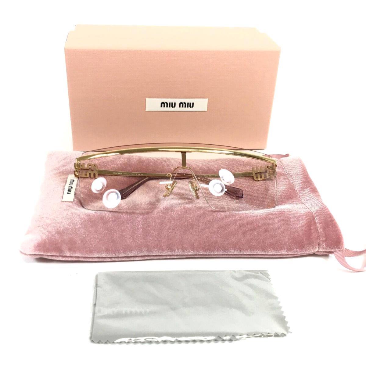 Miu Miu Sunglasses SMU50Z 5AK-80D Polished Gold Frames Light Pink Gradient Lens