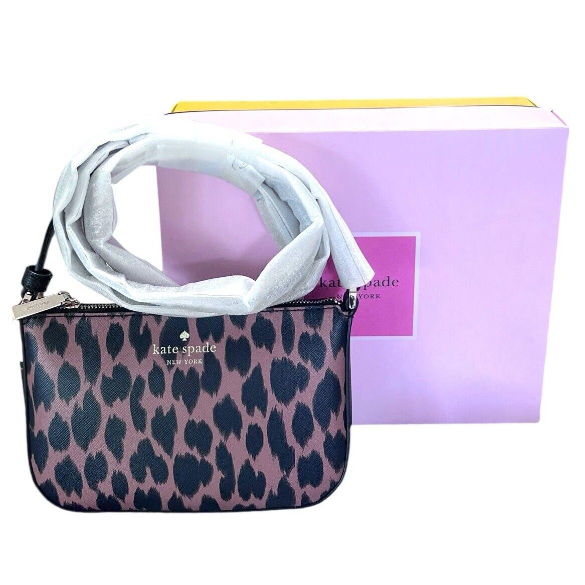 Kate Spade Schuyler Small Spotted Animal Leopard Print Crossbody Bag In Gift Box