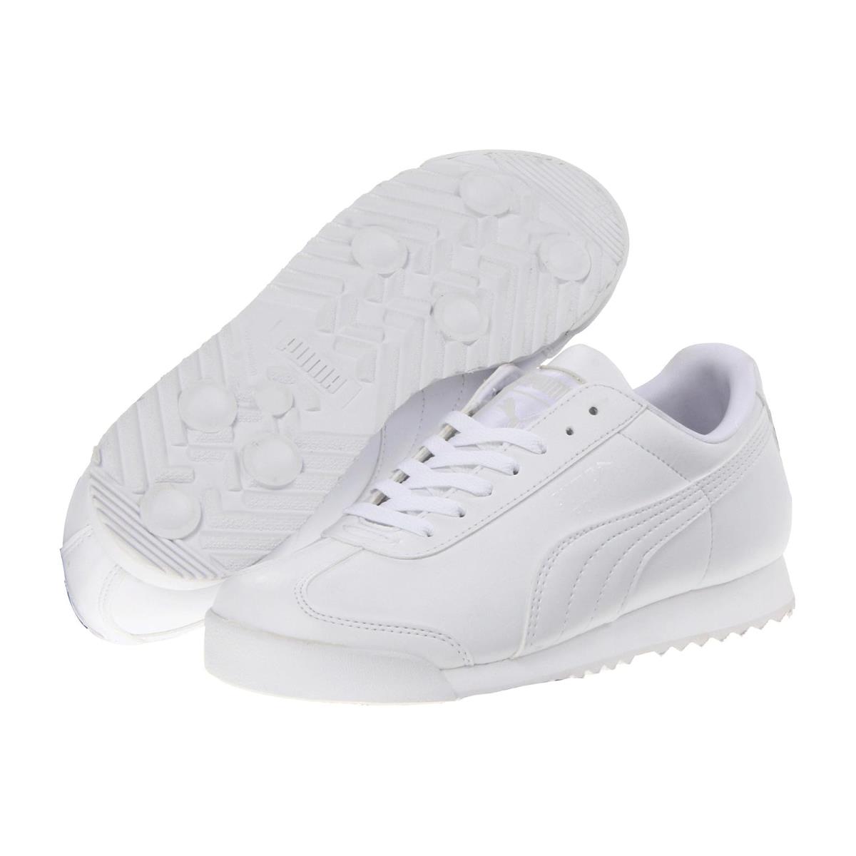 Boy`s Shoes Puma Kids Puma Kids Roma Basic Sneaker Big Kid - White/Light Grey