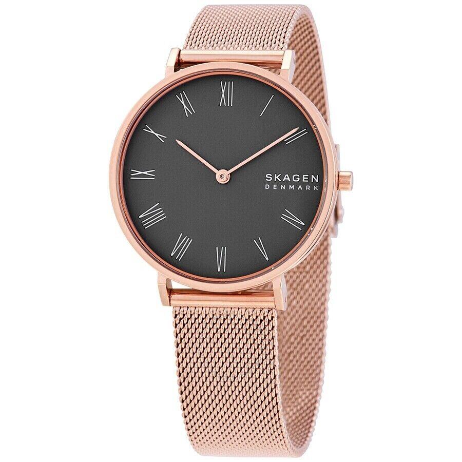 Skagen 302437 Hald Quartz Grey Dial Rose Gold Ladies Watch SKW2813